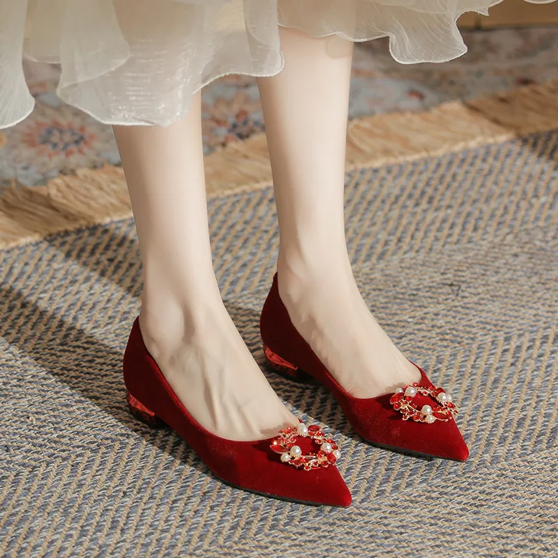 Ainer cat Casual Single Shoes 2.5cm Women's Red-5