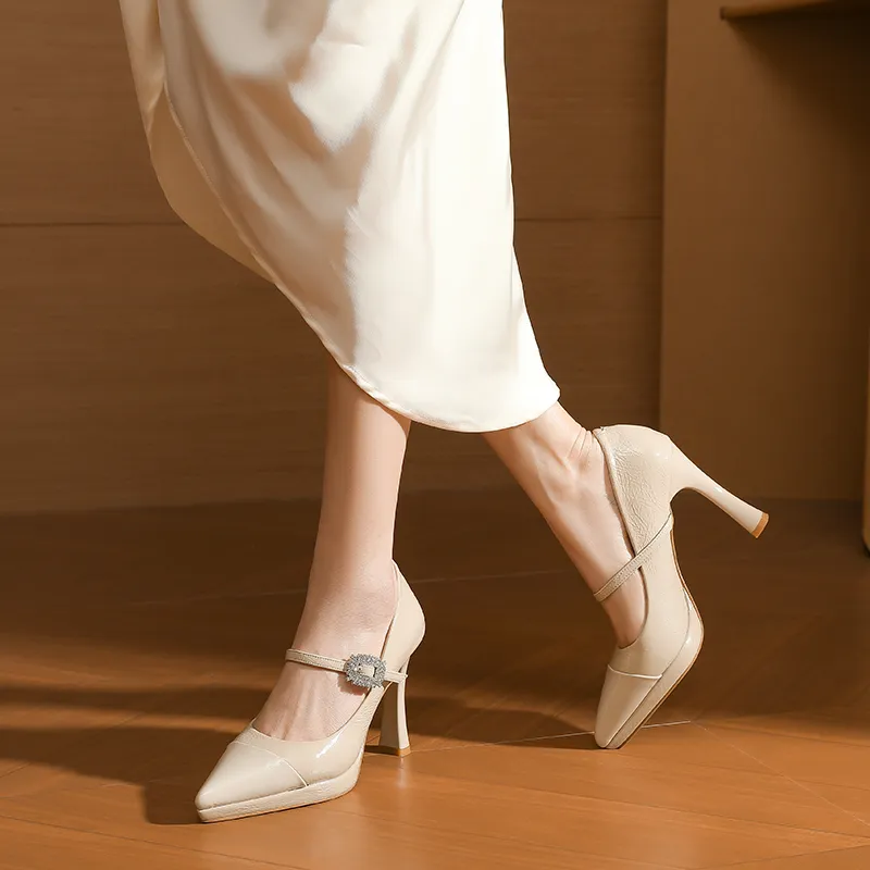 Ainer-cat Slim Heel High Heels 10cm Women's-4