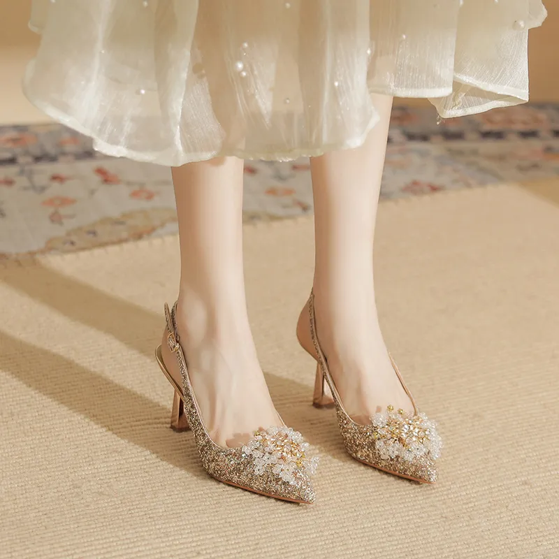 Ainer cat Slim Heel High Heels 7.5cm Women's-7