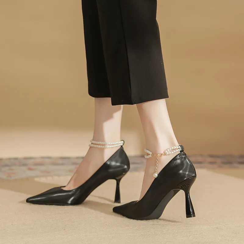 Ainer cat Slim Heel High Heels 8cm Women's-2