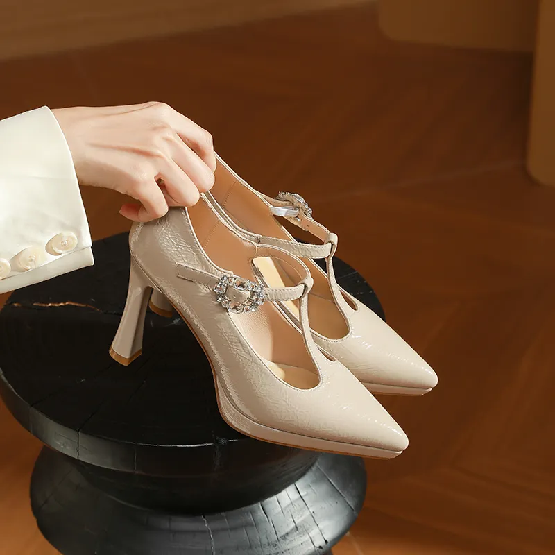 Ainer-cat Chunky Heel High Heels 10cm Women's-9