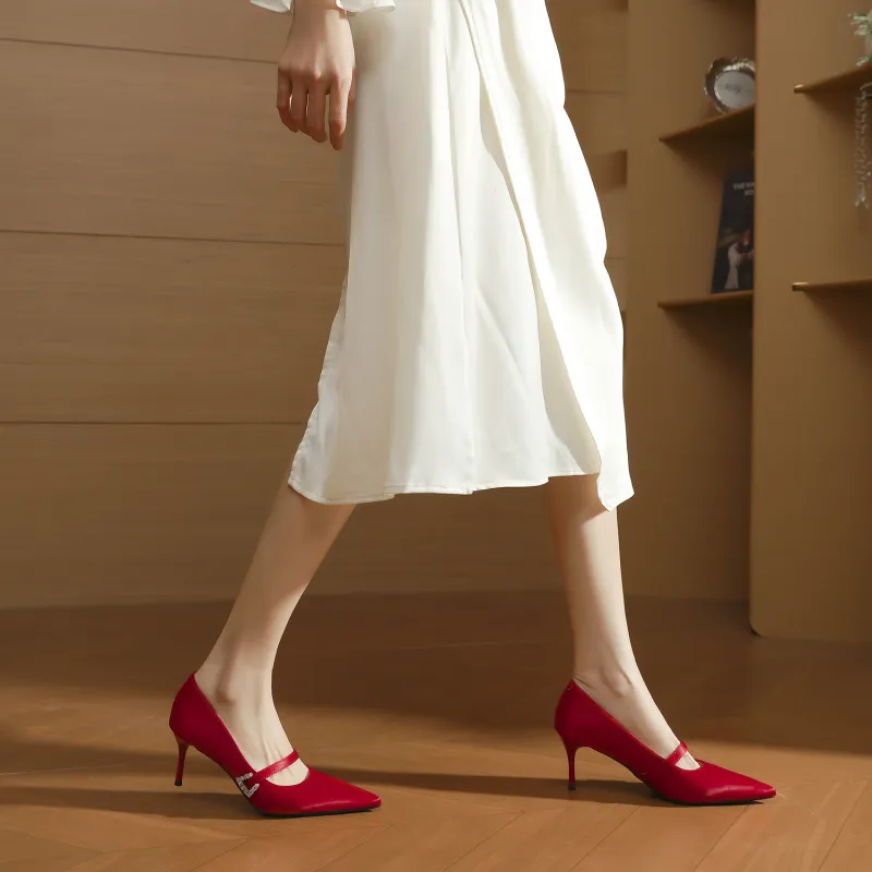 Ainer cat Slim Heel High Heels 7cm Women's-2