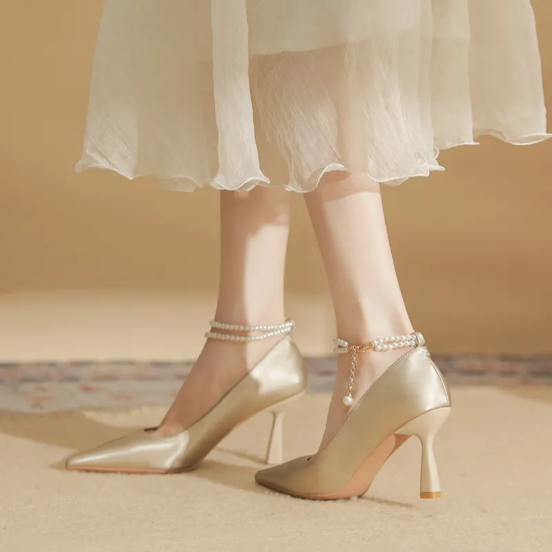 Ainer cat Slim Heel High Heels 8cm Women's-7