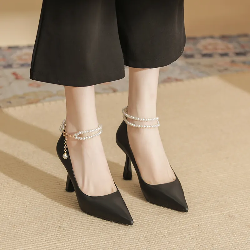 Ainer cat Slim Heel High Heels 8cm Women's-4
