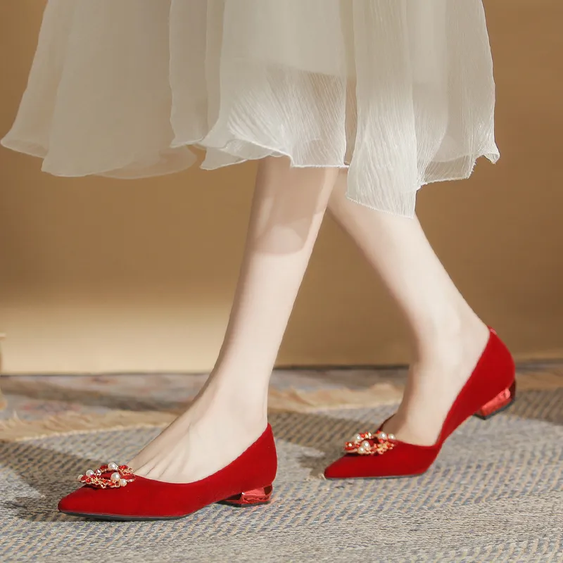Ainer cat Casual Single Shoes 2.5cm Women's Red-3
