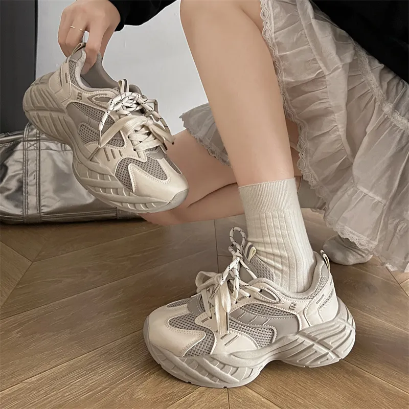 Boldi Kuki Slip Resistant, Height Increasing, And Breathable Low Top Chunky Sneakers Women's-8