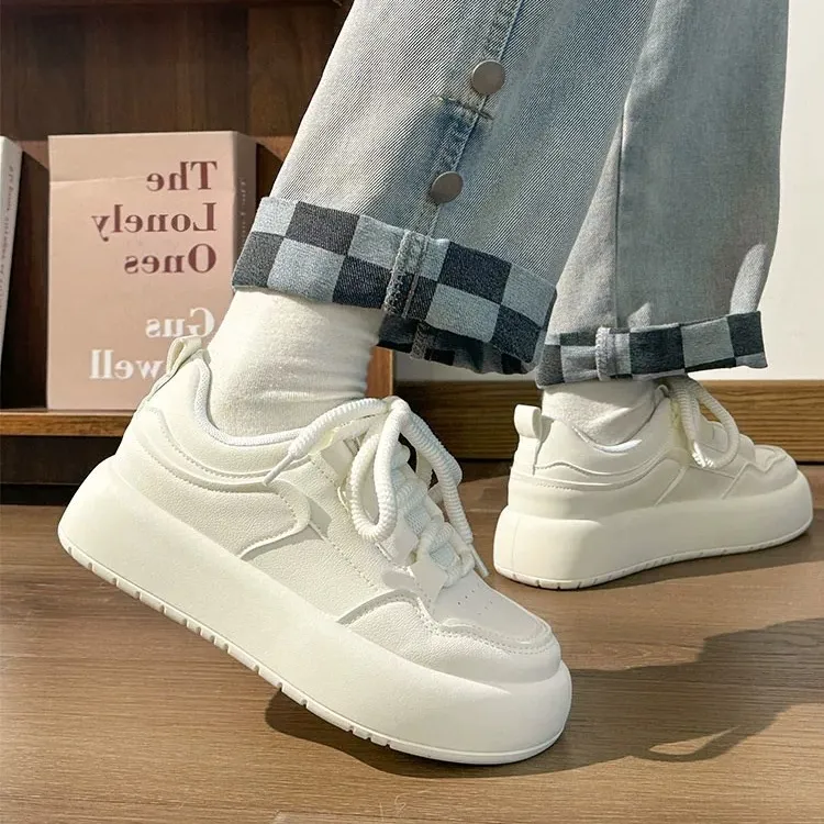 Boldi Kuki Abrasion Resistant Height Increasing Low Top Skateboard Shoes Women's Ecru Shopping Bag-4