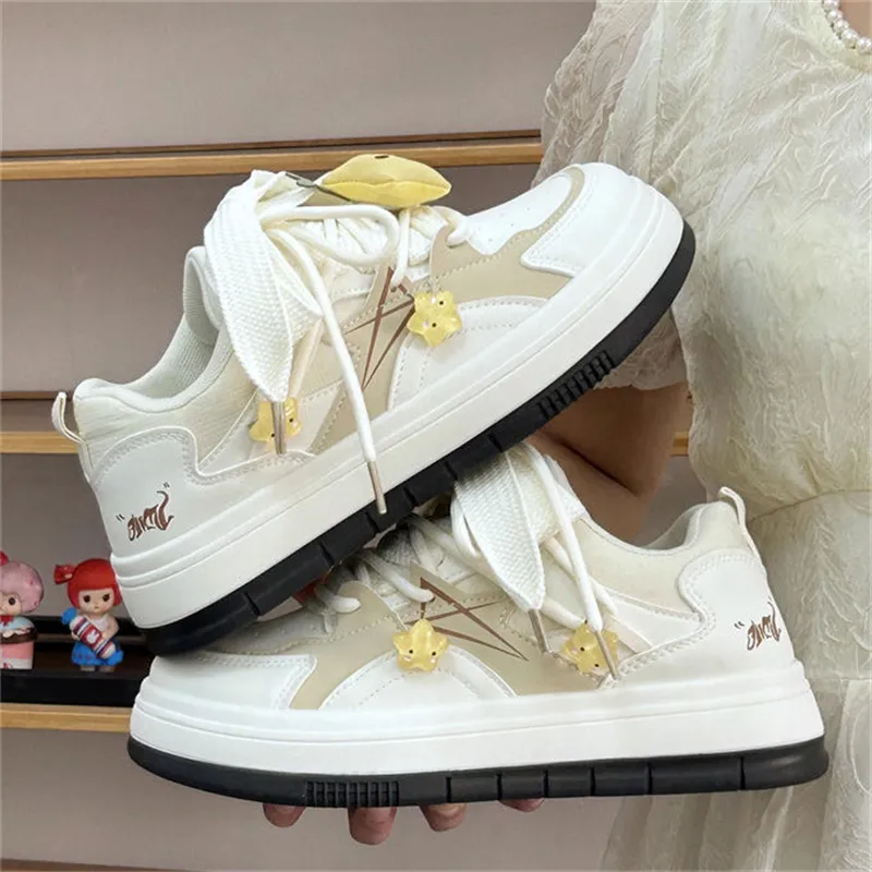 Boldi Kuki Anti Slip Wear Resistant Low Top Skateboard Shoes Women's Light Yellow Shopping Bag-5