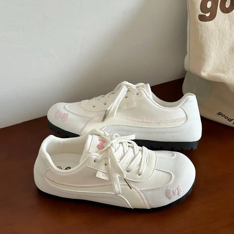 Boldi Kuki Slip Resistant Low Top Skateboard Shoes Women's White Pink-2