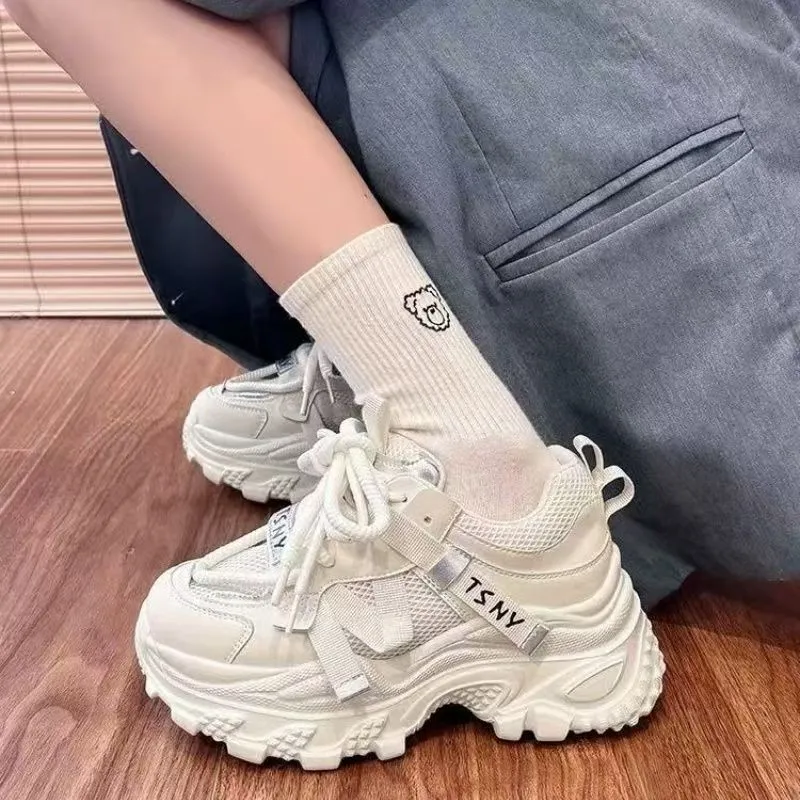 Boldi Kuki Slip Resistant Low Top Chunky Sneakers Women's Beige-1