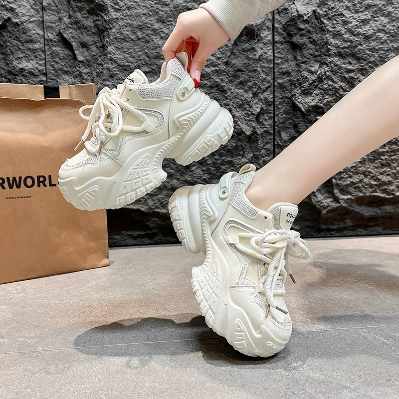 Boldi Kuki Slip Resistant Height Increasing Low Top Chunky Sneakers Women's-4