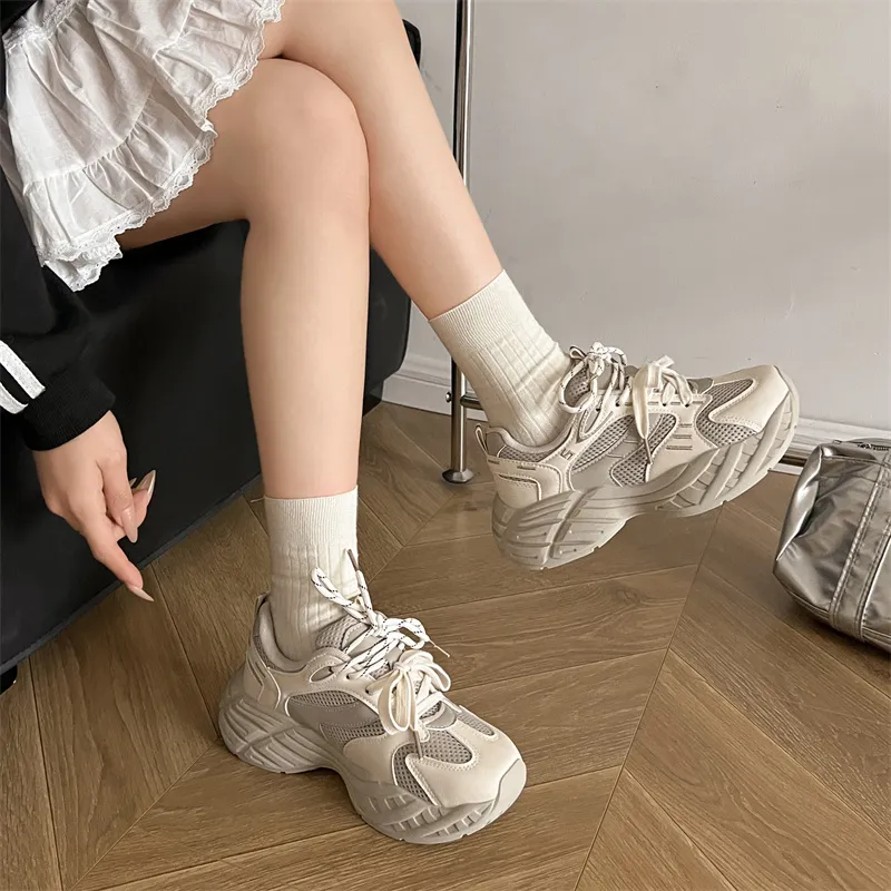 Boldi Kuki Slip Resistant, Height Increasing, And Breathable Low Top Chunky Sneakers Women's-9