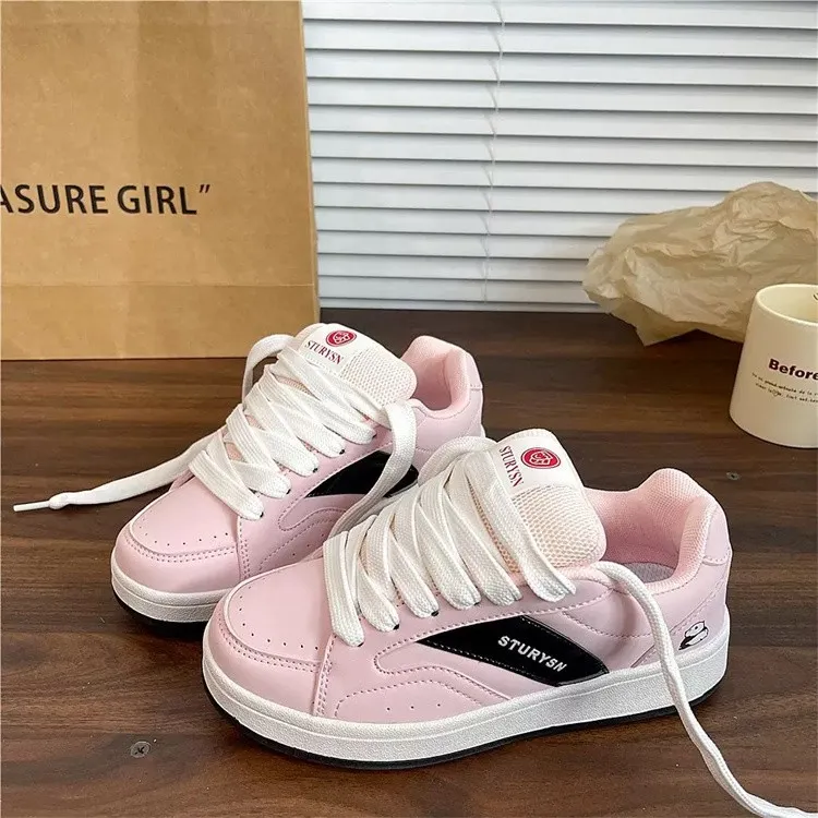 Boldi Kuki Non slip Lightweight Low Top Skateboard Shoes Women's Pink-1