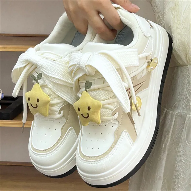 Boldi Kuki Anti Slip Wear Resistant Low Top Skateboard Shoes Women's Light Yellow Shopping Bag-6