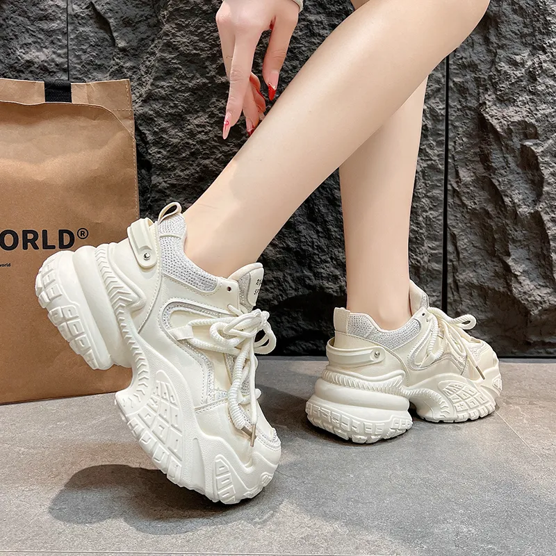 Boldi Kuki Slip Resistant Height Increasing Low Top Chunky Sneakers Women's-11