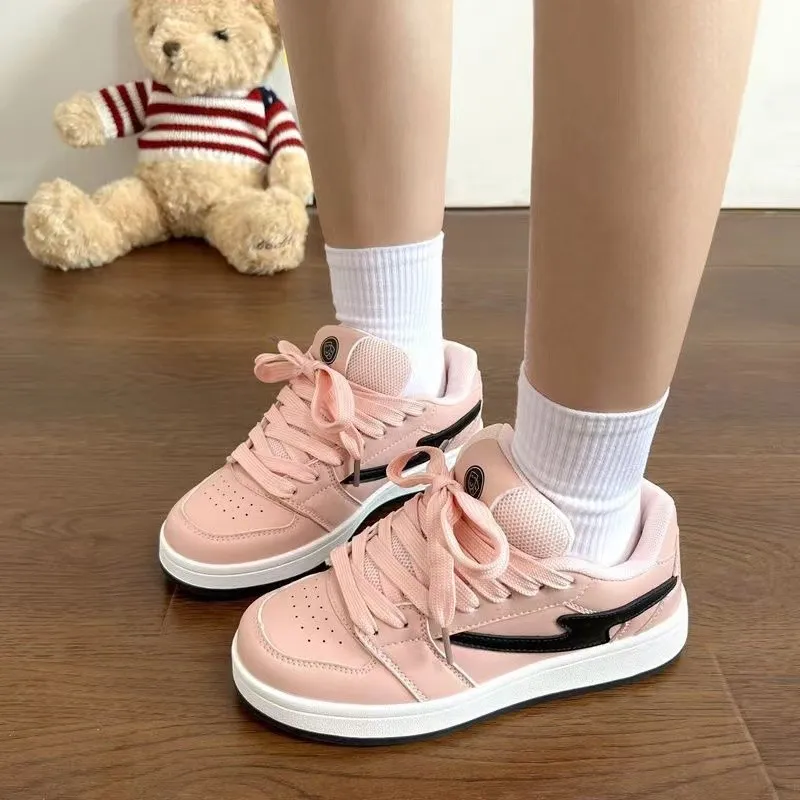 Boldi Kuki Non slip Lightweight Low Top Skateboard Shoes Women's Pink-2
