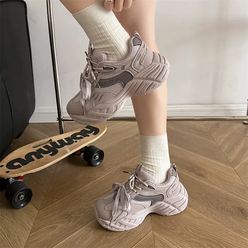 Boldi Kuki Slip Resistant, Height Increasing, And Breathable Low Top Chunky Sneakers Women's-1
