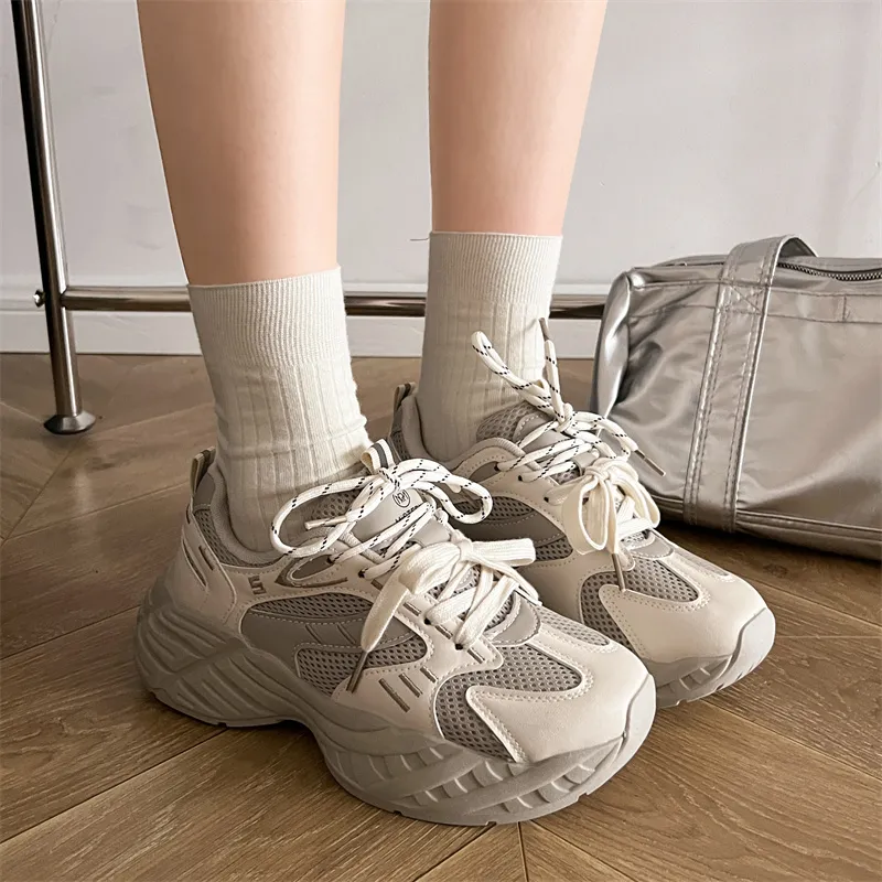 Boldi Kuki Slip Resistant, Height Increasing, And Breathable Low Top Chunky Sneakers Women's-10