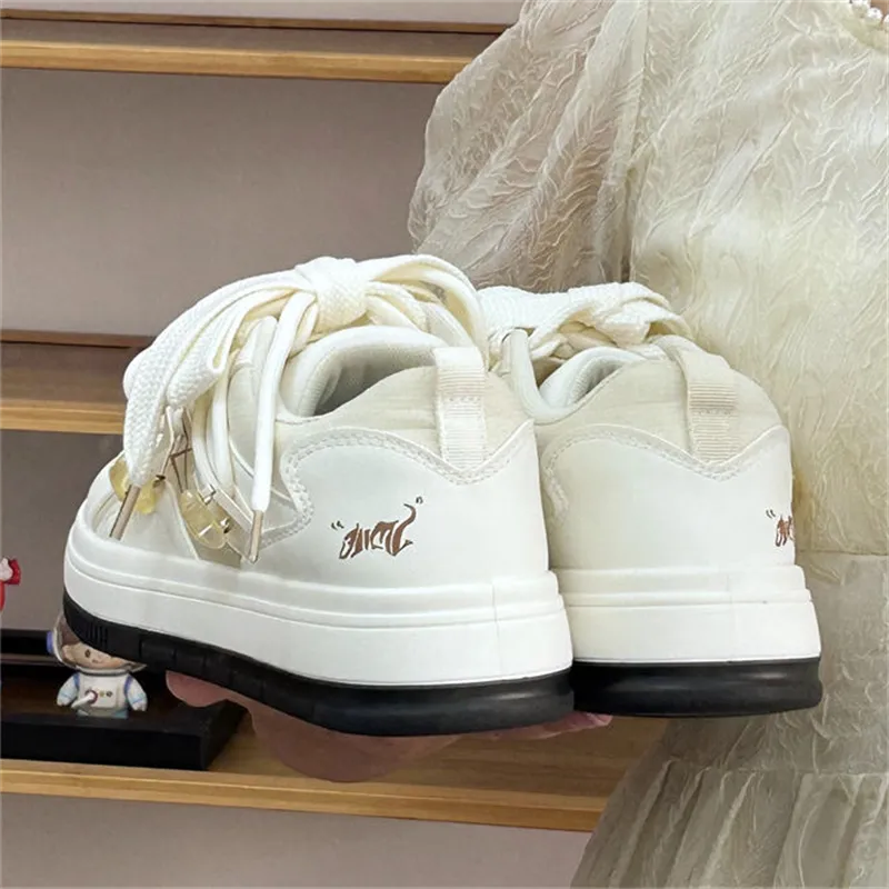 Boldi Kuki Anti Slip Wear Resistant Low Top Skateboard Shoes Women's Light Yellow Shopping Bag-3