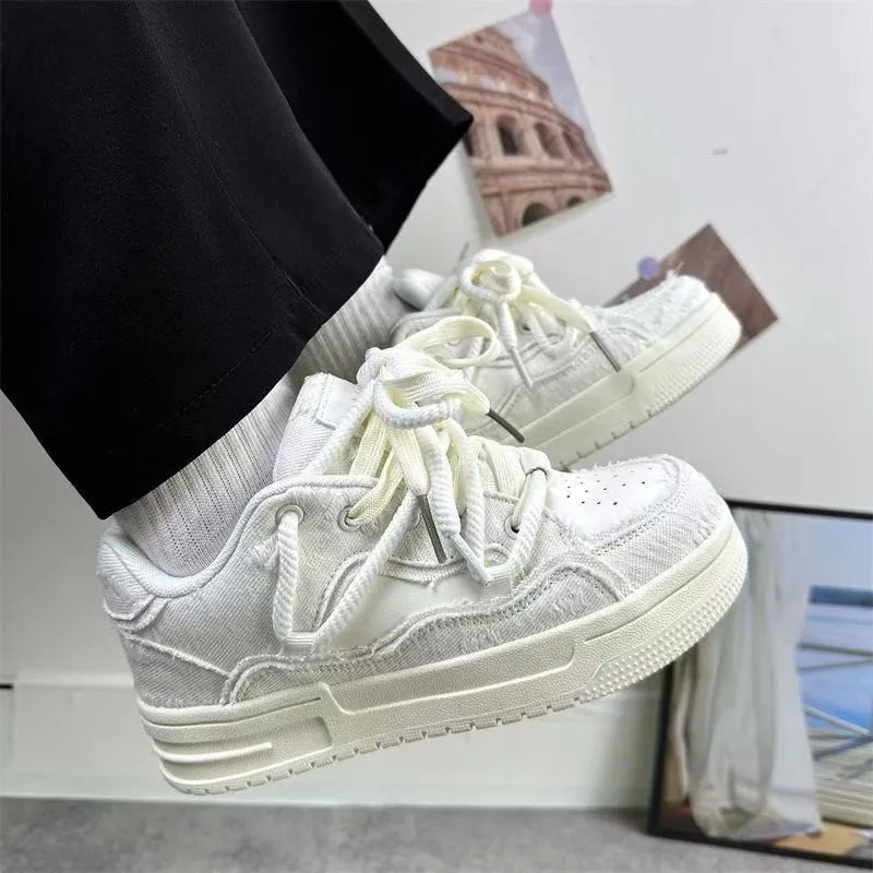 Boldi Kuki Anti Slip Wear Resistant Low Top Skateboard Shoes Women's White Shopping Bag-6