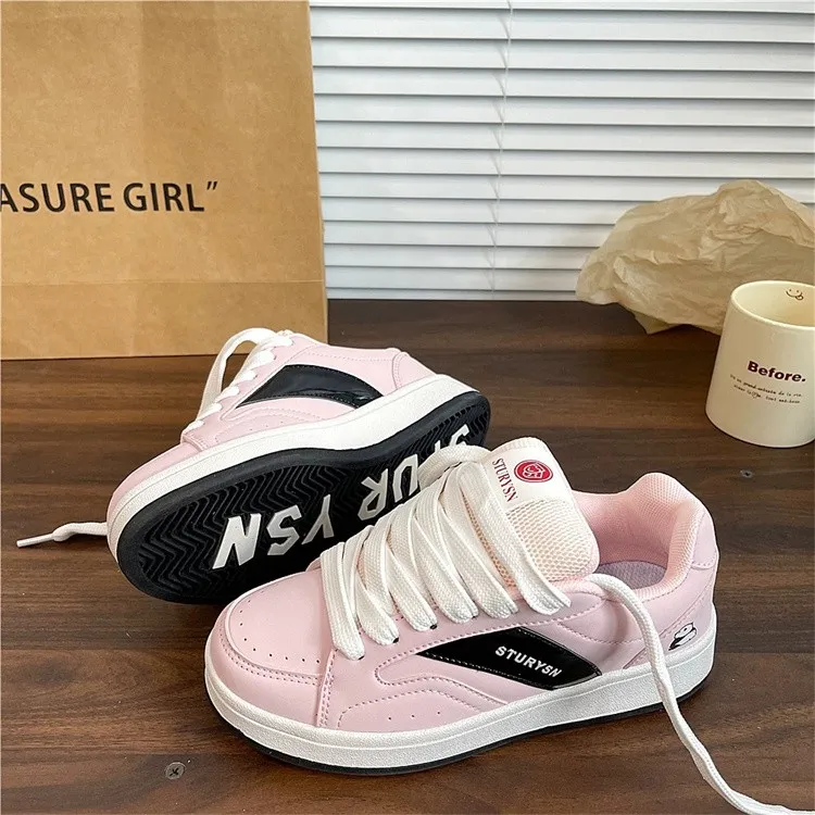 Boldi Kuki Non slip Lightweight Low Top Skateboard Shoes Women's Pink-3