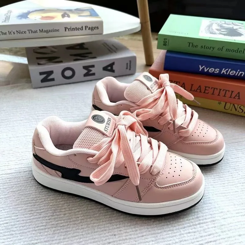 Boldi Kuki Non slip Lightweight Low Top Skateboard Shoes Women's Pink-4