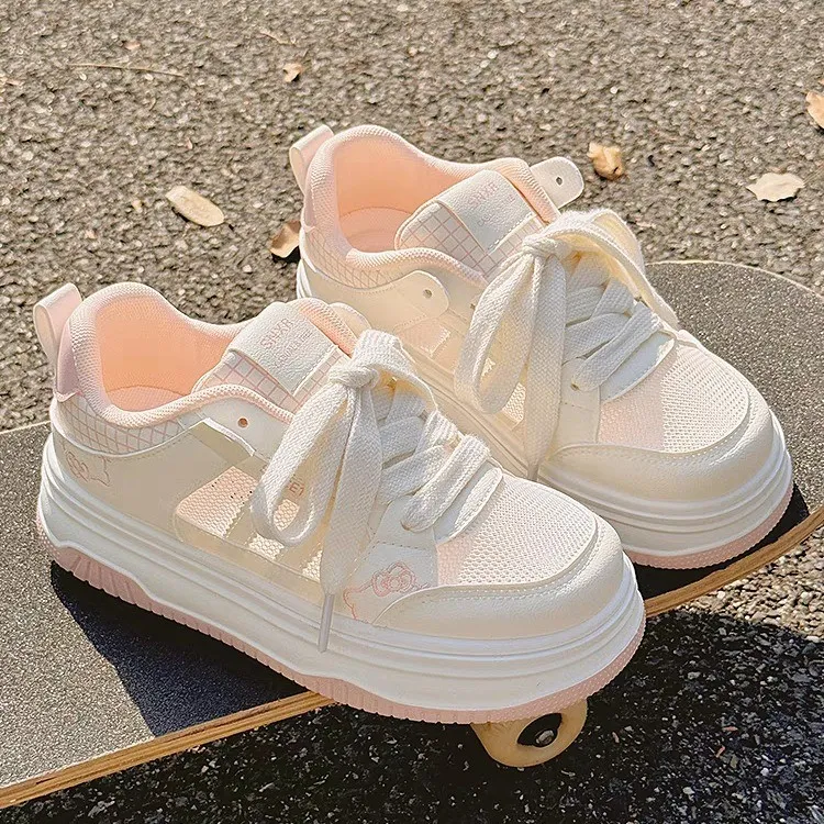 Boldi Kuki Coverage Breathable Low Top Skateboard Shoes Women's Pink-2
