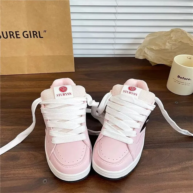 Boldi Kuki Non slip Lightweight Low Top Skateboard Shoes Women's Pink-5