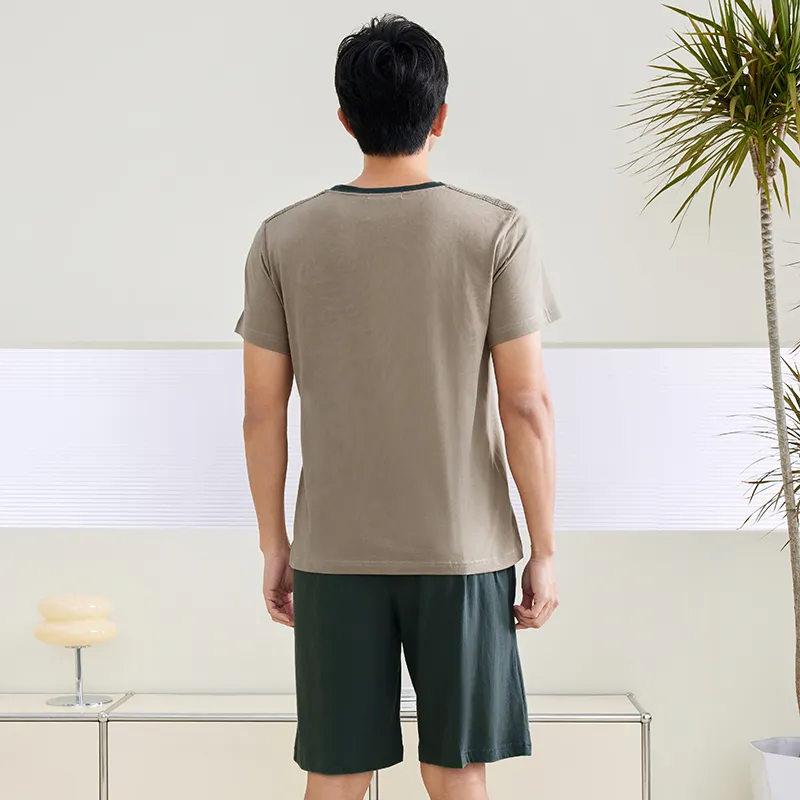 AUTUMNDEER Pajama Set Men's Army Green-1