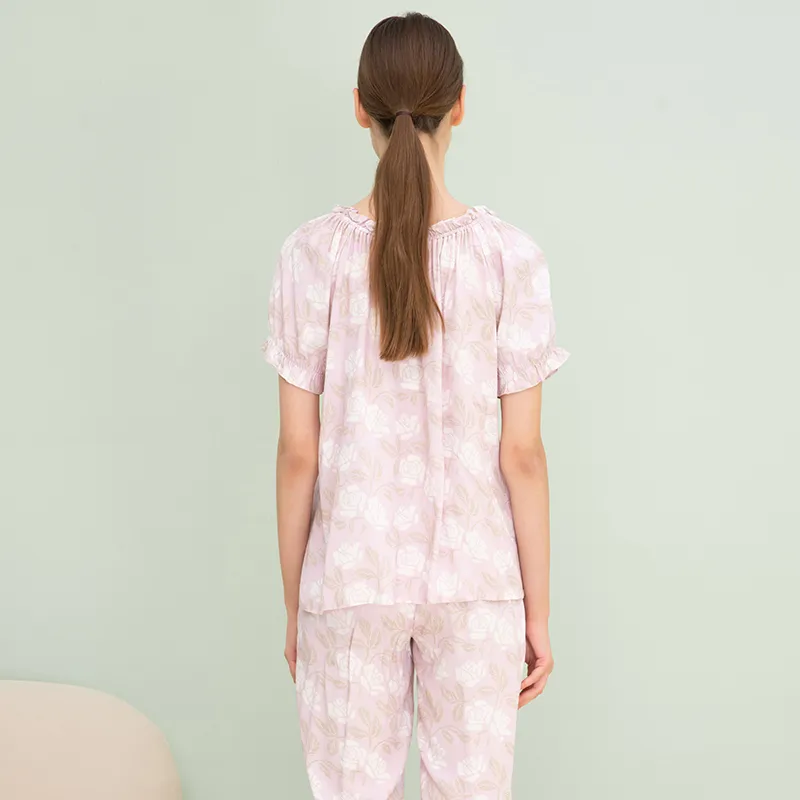 AUTUMNDEER Pajama Set Women's Pink Purple-1