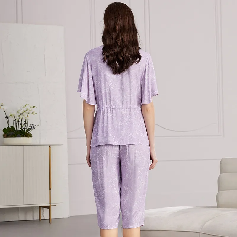 AUTUMNDEER Pajama Set Women's Taro Purple-1
