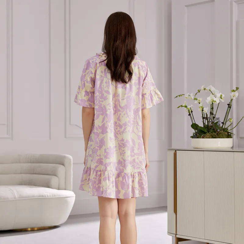 AUTUMNDEER Nightgown Women's Frost Purple-1