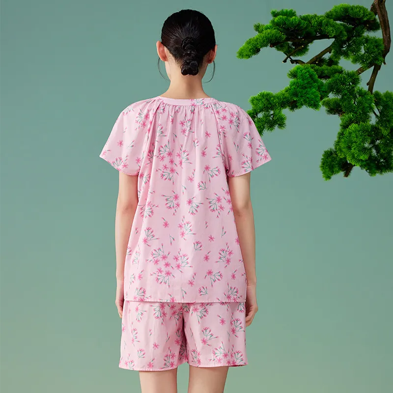 AUTUMNDEER Pajama Set Women's Misty Rose-1