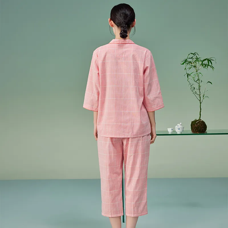 AUTUMNDEER Pajama Set Women's Shrimp Red-1