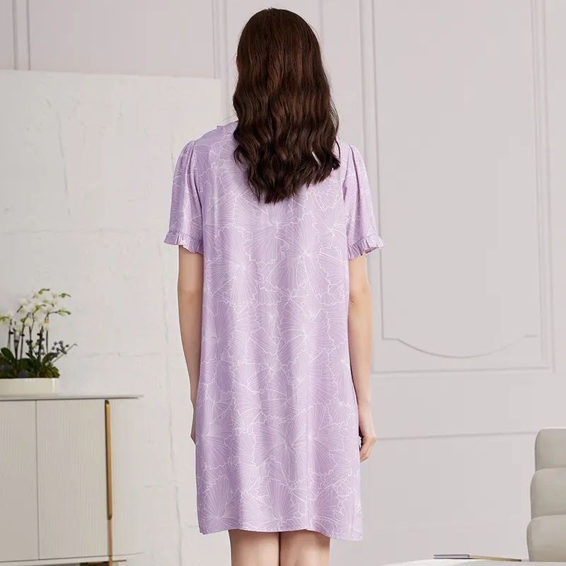 AUTUMNDEER Nightgown Women's Taro Purple-1