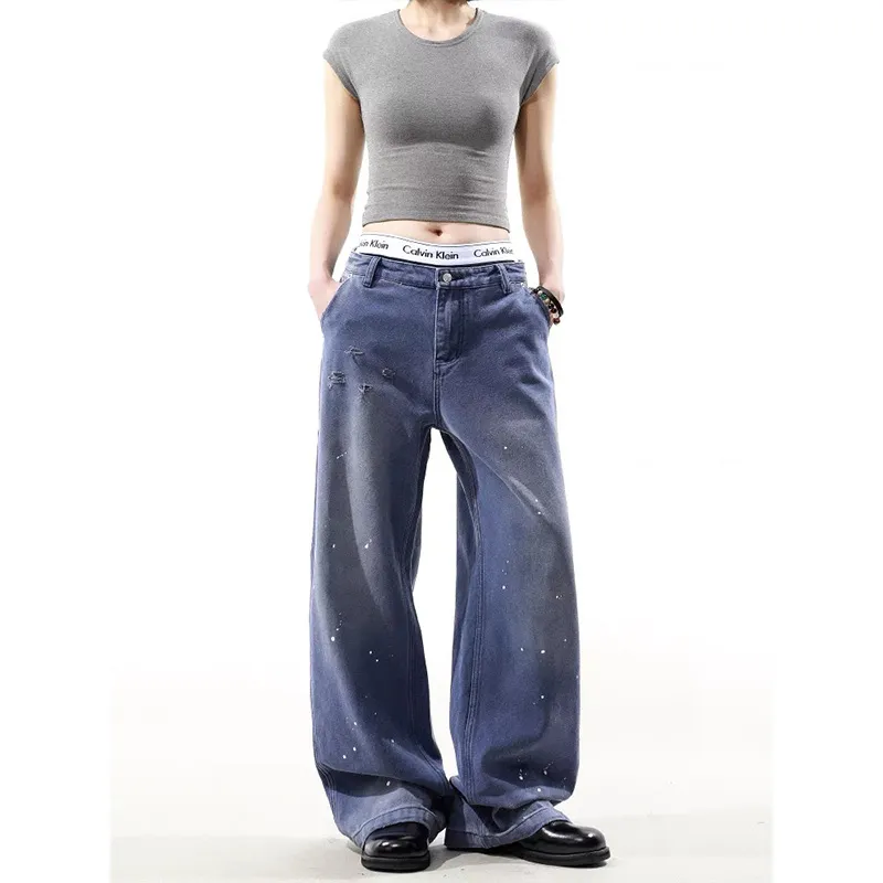 STRUCKCOOL Cargo Pants Unisex Ink Splatter Legal Blue-7