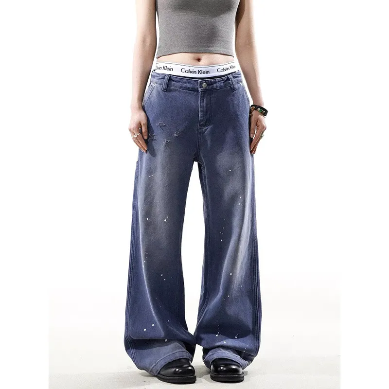 STRUCKCOOL Cargo Pants Unisex Ink Splatter Legal Blue-6