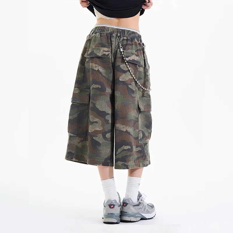 STRUCKCOOL Cargo Shorts Unisex Green Camouflage-3