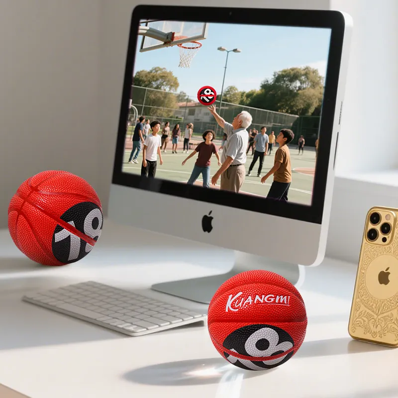 Kuangmi PU Basketball Red Size 1 Ball Street Unisex-5