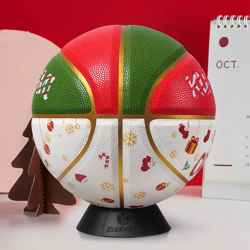 Kuangmi PU Basketball Red Green White Size 7 Training Unisex-5