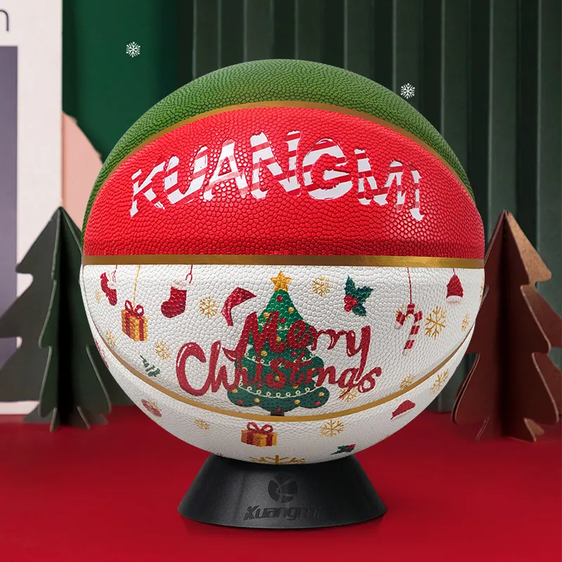 Kuangmi PU Basketball Red Green White Size 7 Training Unisex-7