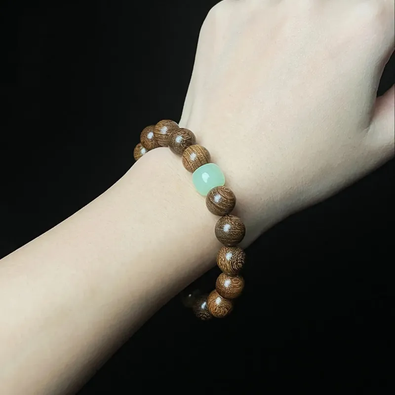 QIONGRUIGE QR Golden Sandalwood Bracelets Unisex-2