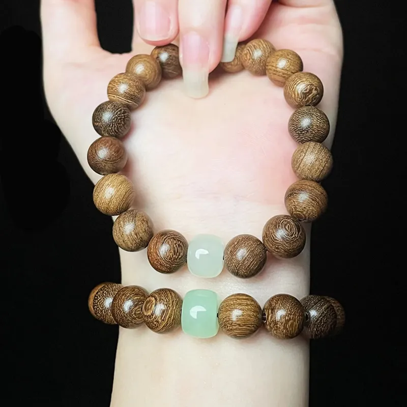 QIONGRUIGE QR Golden Sandalwood Bracelets Unisex-1