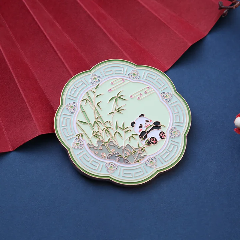 XIBI Metal Round Small Makeup Mirror In Chinese Style Cute Portable Miniature Pocket Mirror-7