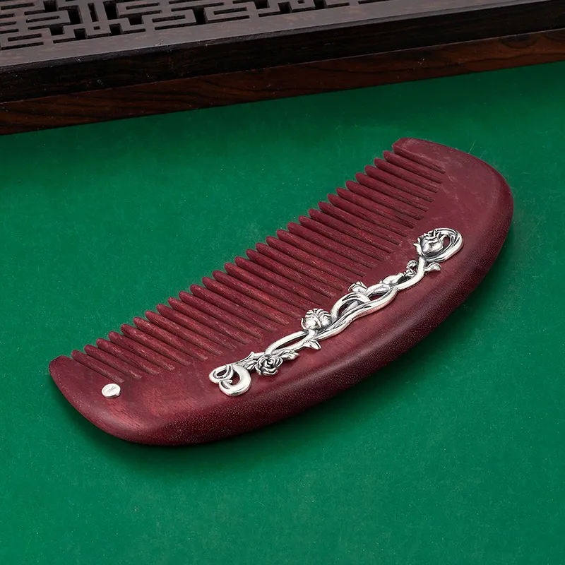 XIBI Rose Chinese Fashion Trend Sandalwood Hair Comb Smooth Hair Massage Head-4
