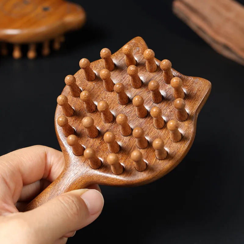 XIBI Golden Sandalwood Studs Meridian Comb Straight Hair-6