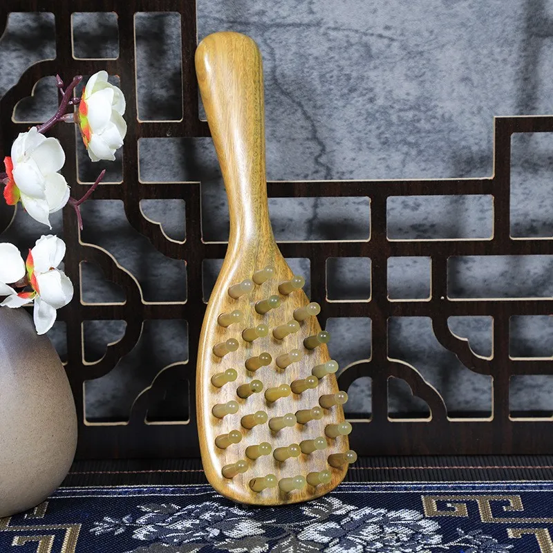 XIBI Sheep Horn Meridian 32 Pin Controller For Home Use Full Body All Meridians Sandalwood Comb Massage Head-1