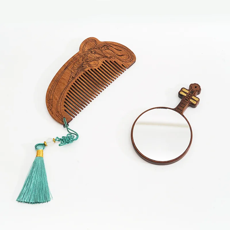 XIBI Dunhuang Feichuang Chinoiserie Wooden Comb Box Massage Scalp Hair Growth-4