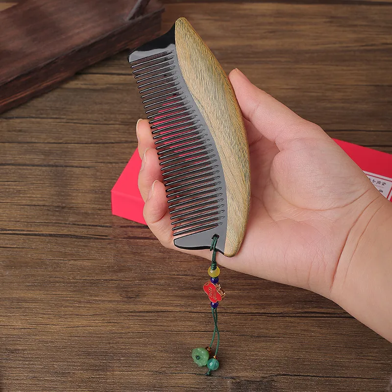 XIBI Sandalwood Horn Massage Comb Gift Box Set Dovetail Structure-6