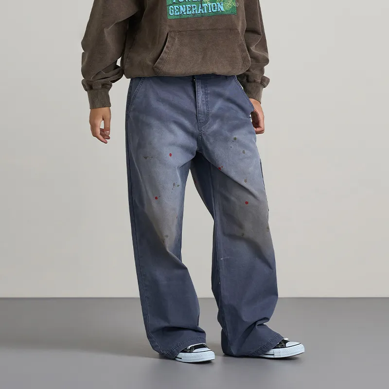 OCCUPY Casual Pants Unisex Washed Blue-4